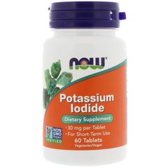 Йод (йодид калия), Potassium Iodide, Now Foods, 30 мг, 60 таблеток