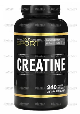 Креатин моногідрат, Creatine, California Gold Nutrition, 750 мг, 240 капсул