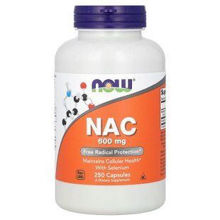 Ацетилцистеїн, NAC (N-Acetyl Cysteine), Now Foods, 600 мг, 250 капсул
