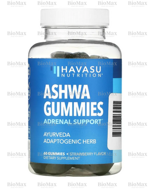 Ашваганда смак полуниці, Havasu Nutrition, Ashwa Gummies, 60 жувальних таблеток