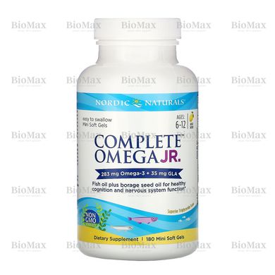 Риб'ячий жир для підлітків, Омега-3, Complete Omega, Nordic Naturals, лимон, 180 гелевих капсул