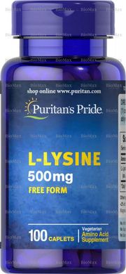 Л-лізин, L-Lysine, Puritan's Pride, 500 мг 100 капсул