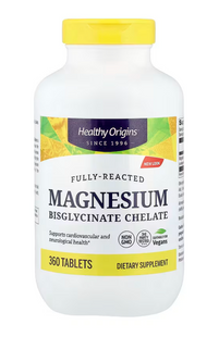 Магний бисглицинат хелат, Magnesium Bisglycinate Chelate, Healthy Origins, 200 мг, 360 таблеток