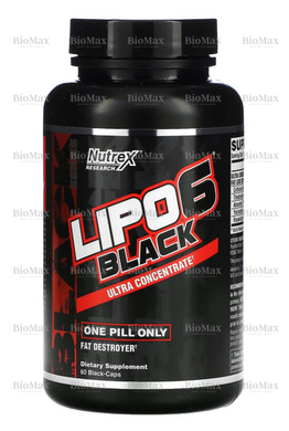 Жиросжигатель Липо - 6 (LIPO-6 Black), Nutrex Research Labs, 60 капсул