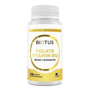 Фолат + Вітамін В12, Folate Vitamin 12, Biotus, 60 капсул