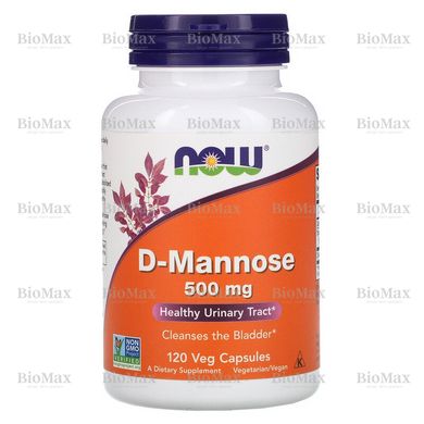 Д-Манноза, D-Mannose, Now Foods, 500 мг, 120 капсул