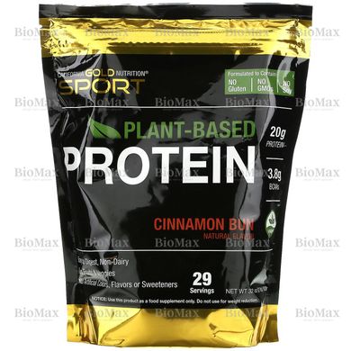 Растительный протеин со вкусом булочкы с корицей California Gold Nutrition (Cinnamon Bun Plant-Based Protein) 908 г