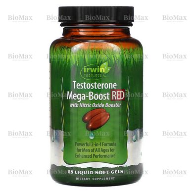 Тестостерон, Testosterone Mega-Boost RED, Irwin Naturals, 68 гелевих капсул