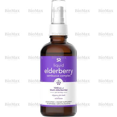 Рідкий спрей з бузини , Liquid Elderberry Sambucus Complex Spray, Sports Research, 1040 мг, 60 мл