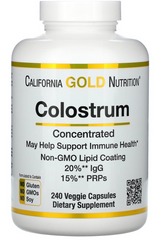 Молозиво концентрированное, Colostrum, California Gold Nutrition, 240 капсул