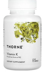 Вітамін 3-К, 3-K Complete, Thorne Research, 6090 мкг, 60 капсул