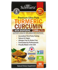 Куркумін із куркуми з біоперіном, Premium Ultra Pure Turmeric Curcumin with Bioperine, BioSchwartz, 1500 мг, 90 вегетаріанських капсул