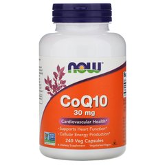 Коэнзим Q10, CoQ10, Now Foods, 30 мг 240 капсул