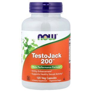 Репродуктивное здоровье мужчин, TestoJack 200, Now Foods, 120 вегетарианских капсул