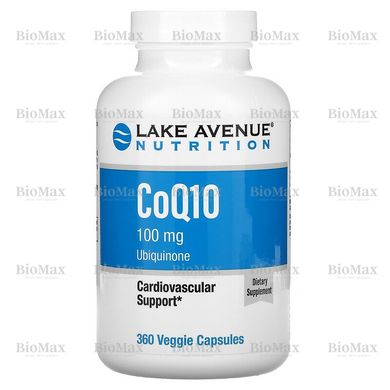 Коензим Q10, CoQ10, Lake Avenue Nutrition, 100 мг, 360 вегетаріанських капсул