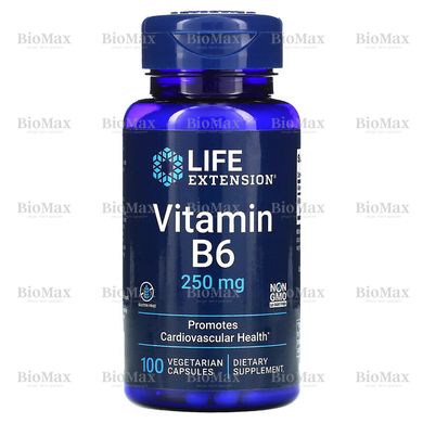 Вітамін В6 (піридоксин), Vitamin B6, Life Extension, 250 мг, 100 капсул