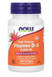 Витамин D3, Vitamin D-3, Now Foods, 2000 МЕ, 240 капсул