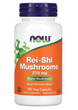 Гриби рейші, Rei - Shi Mushrooms, Now Foods, 270 мг, 100 вегетаріанських капсул
