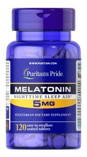 Мелатонін, Melatonin, Puritan's Pride, високоефективний, 5 мг, 120 таблеток