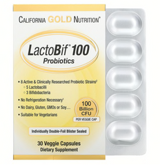 Пробиотики, LactoBif Probiotics, California Gold Nutrition, 100 млд КОЕ, 30 капсул