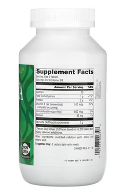 Спирулина, Spirulina, Source Naturals, 500 мг, 500 таблеток