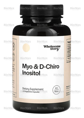 Мио и D-хироинозитол, Myo & D-chiro Inositol, Wholesome Story, 120 капсул