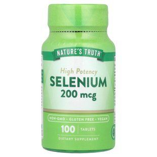 Селен, Selenium, Nature's Truth, висока ефективність, 200 мкг, 100 таблеток