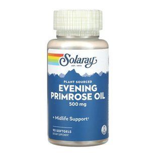 Олія вечірньої примули, Evening Primrose Oil, Solaray, 500 мг, 90 гелевих капсул