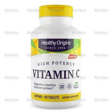 Вітамін C, Vitamin C, Healthy Origins, 1000 мг, 90 таблеток