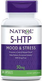 5-гідрокситриптофан, 5-HTP, Natrol, 50 мг, 30 капсул