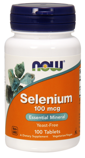 Селен, Selenium, Now Foods, без дріжджів, 100 мкг, 100 таблеток