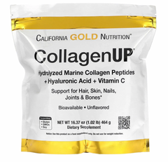 Морской Коллаген пептиды с гиалуроновой кислотой и витамином C, California Gold Nutrition (CollagenUP Peptides) 5000 мг 464 г
