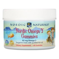Рыбий жир, Омега-3 для детей, со вкусом мандарина, Omega-3 Gummies, Nordic Naturals, 60 жевательных конфет