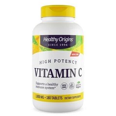 Витамин C, Vitamin C, Healthy Origins, 1000 мг, 180 таблеток