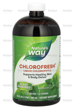 Хлорофилл жидкий с ароматом мяты, Nature’s Way, Chlorofresh, 473 мл