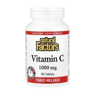 Вітамін C пролонгованого вивільнення, Vitamin C Time Release, Natural Factors, з біофлавоноїдами, 1000 мг, 90 таблеток