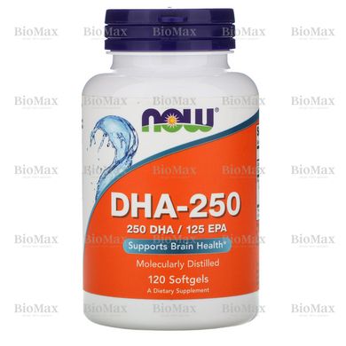Риб'ячий жир, Омега 3, DHA-250 / EPA-125, Now Foods, 120 капсул