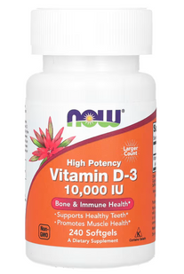 Вітамін Д-3, Д3, Vitamin D-3, D3, Now Foods, 10 000 МО, 240 капсул