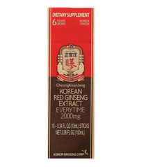 Женьшень корейський червоний екстракт, Korean Red Ginseng, CheongKwanJang, 2000 мг, 10 пакетиків-стиків по 10 мл