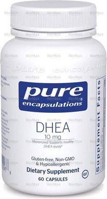Дегідроепіандростерон, DHEA, Pure Encapsulations, 10 мг, 60 капсул