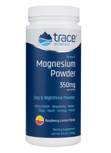 Магній, захист від стресу, Stress-X Magnesium, Trace Minerals Research, порошок, смак малина-лимон, 350 мг, 240 г