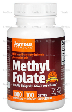 Метил фолат, Methyl Folate, Jarrow Formulas, 1000 мкг, 100 капсул