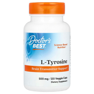 Тирозин, Best L-Tyrosine, Doctor's Best, 500 мг, 120 веганських капсул