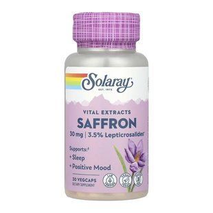 Шафран, Saffron, Solaray, Vital Extracts, affron&reg;, 30 мг, 30 вегетаріанських капсул