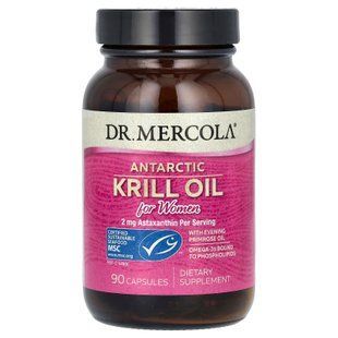 Жир криля для жінок, Krill Oil, Dr. Mercola, антарктичний, 90 капсул