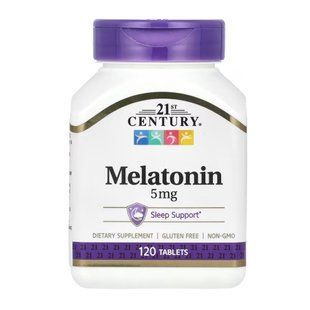 Мелатонін, Melatonin, 21st Century, 5 мг, 120 таблеток