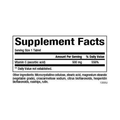 Вітамін C, Vitamin C, Natural Factors, з біофлавоноїдами та шипшиною, 500 мг, 90 таблеток