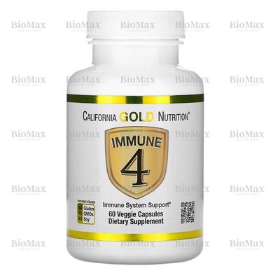 Для зміцнення імунітету , Immune 4, California Gold Nutrition, 60 капсул