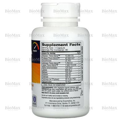 Травні ферменти повна формула, Digest, Enzymedica, 90 капсул